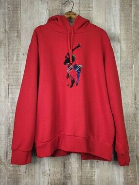 Polo Ralph Lauren Big Pony Red Tartan Patchwork Hoodie. XXL